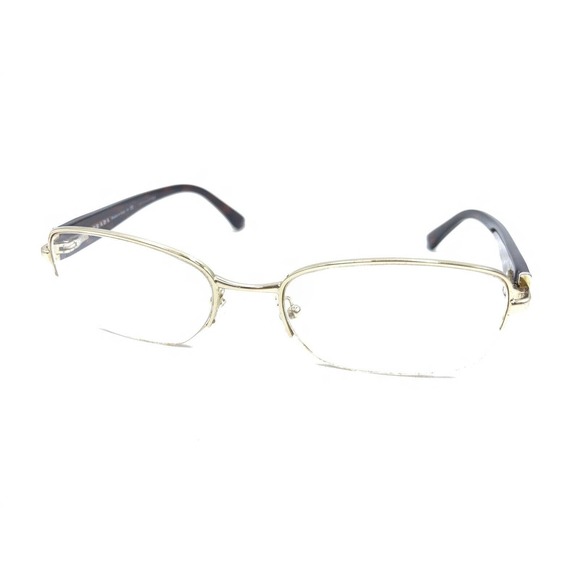Prada VPR 52N AB6-1O1 Gold Brown Half Rim Eyeglasses Frames 53-18 135 Italy - Picture 8 of 12